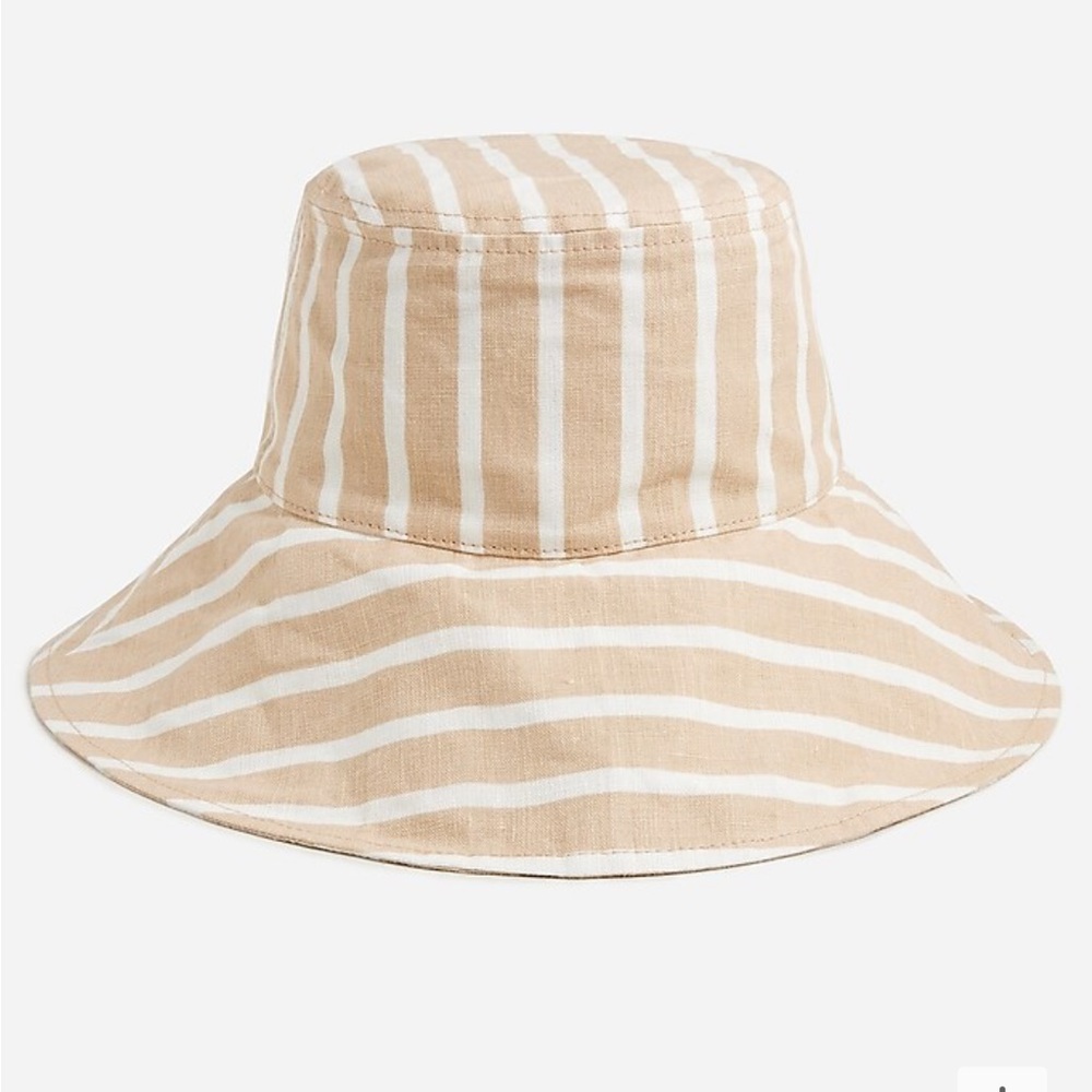 Printed bucket hat in linen